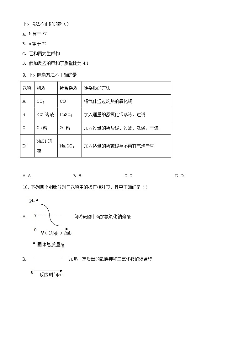 精品解析：2020年江苏省徐州市鼓楼区徐州市树人初级中学中考二模化学试题（解析版+原卷板）03