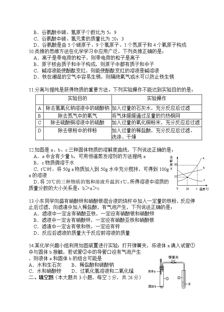 2022年海南中考化学模拟卷（一）(word版含答案)第2页