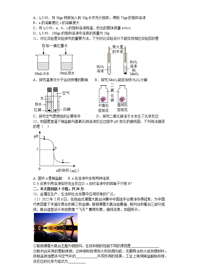 2022年安徽省中考化学仿真卷（三）(word版含答案)第3页