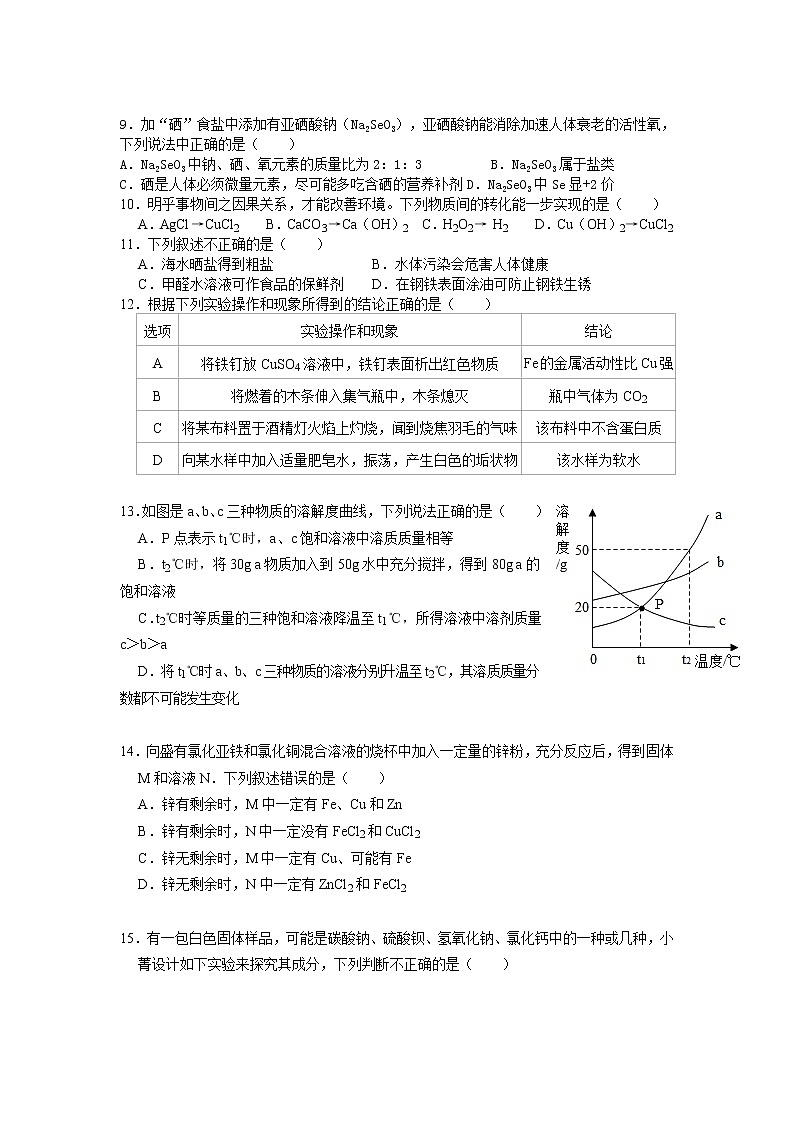 2020-2021化学中考试卷第2页