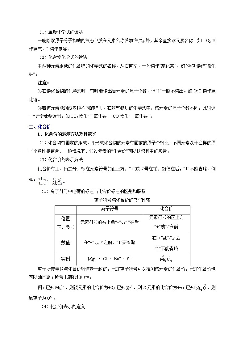 【专项练习】2021年中考化学分类汇编 考点14 化学式和化合价03