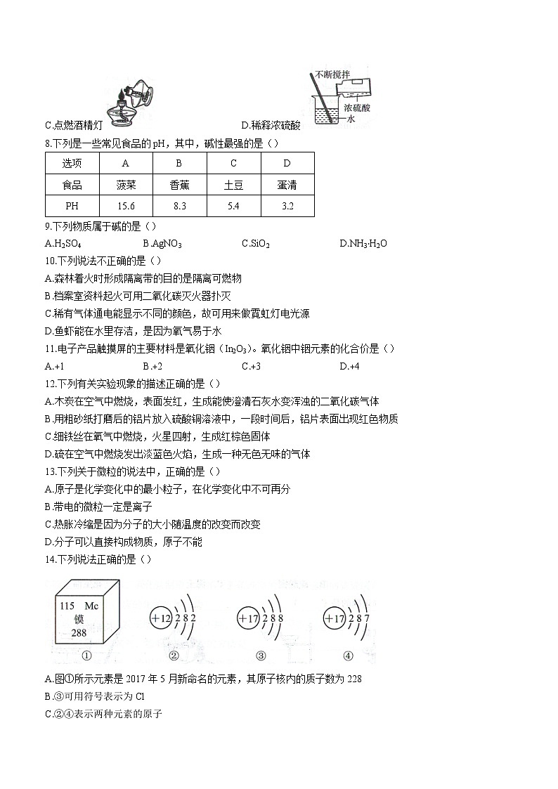2022年云南省昆明市禄劝彝族苗族自治县中考一模化学试题(word版含答案)02