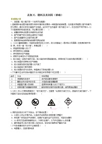 【专项练习】2021年中考化学分类汇编 21总复习：燃料及其利用(基础)