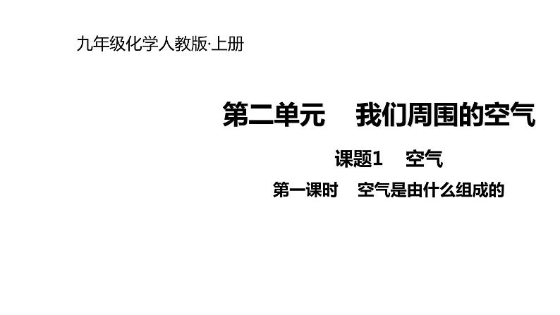 2021-2022学年度人教版九年级化学上册课件 2.1.1  空气是由什么组成的01