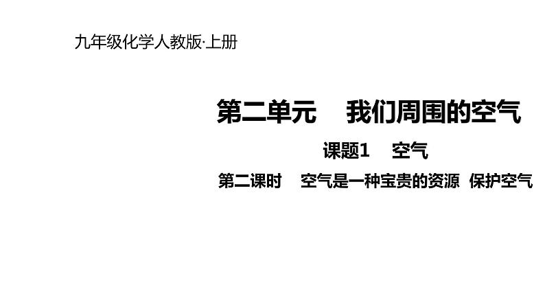 2021-2022学年度人教版九年级化学上册课件2.1.2  空气是一种宝贵的资源  保护空气01