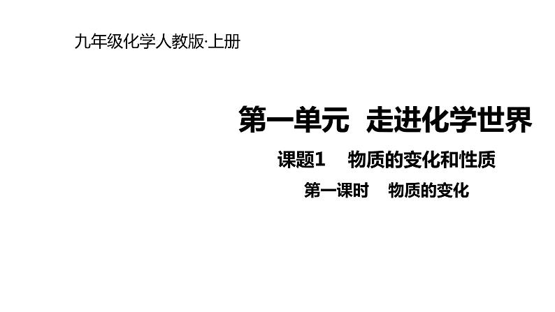 2021-2022学年度人教版九年级化学上册课件 1.1.1 物质的变化第1页