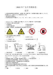 2022年广东省东莞市外国语学校中考一模化学试卷(word版含答案)