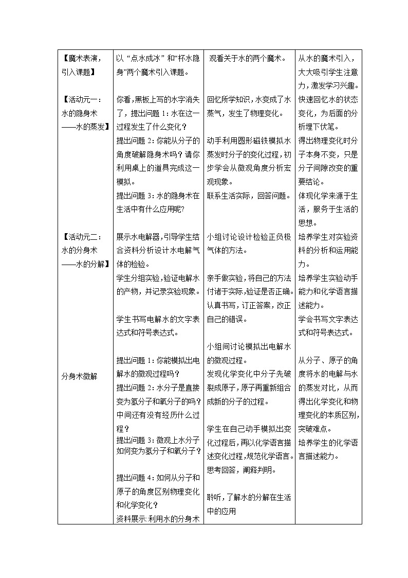 鲁教版九年级化学上册 2.2  水分子的变化 教案第2页