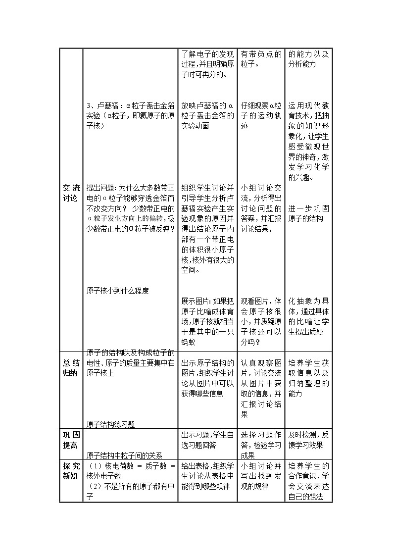 鲁教版九年级化学上册 2.3 原子的构成 (2) 教案02