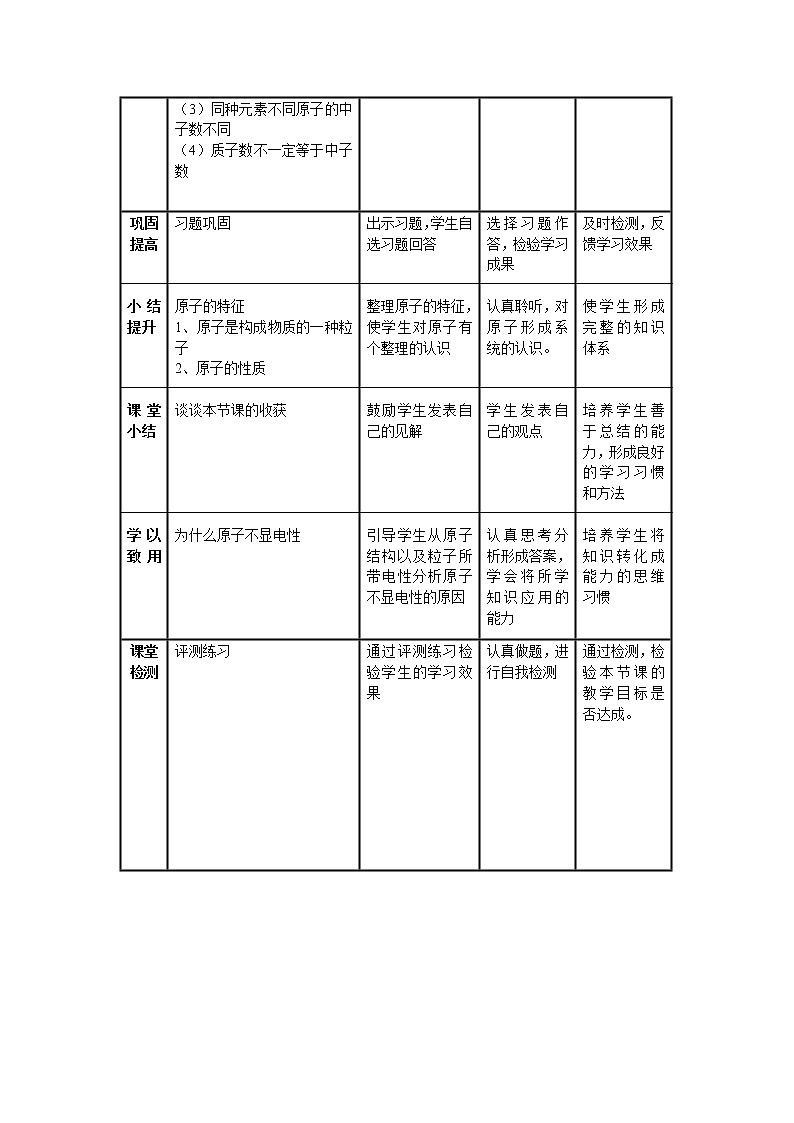 鲁教版九年级化学上册 2.3 原子的构成 (2) 教案03