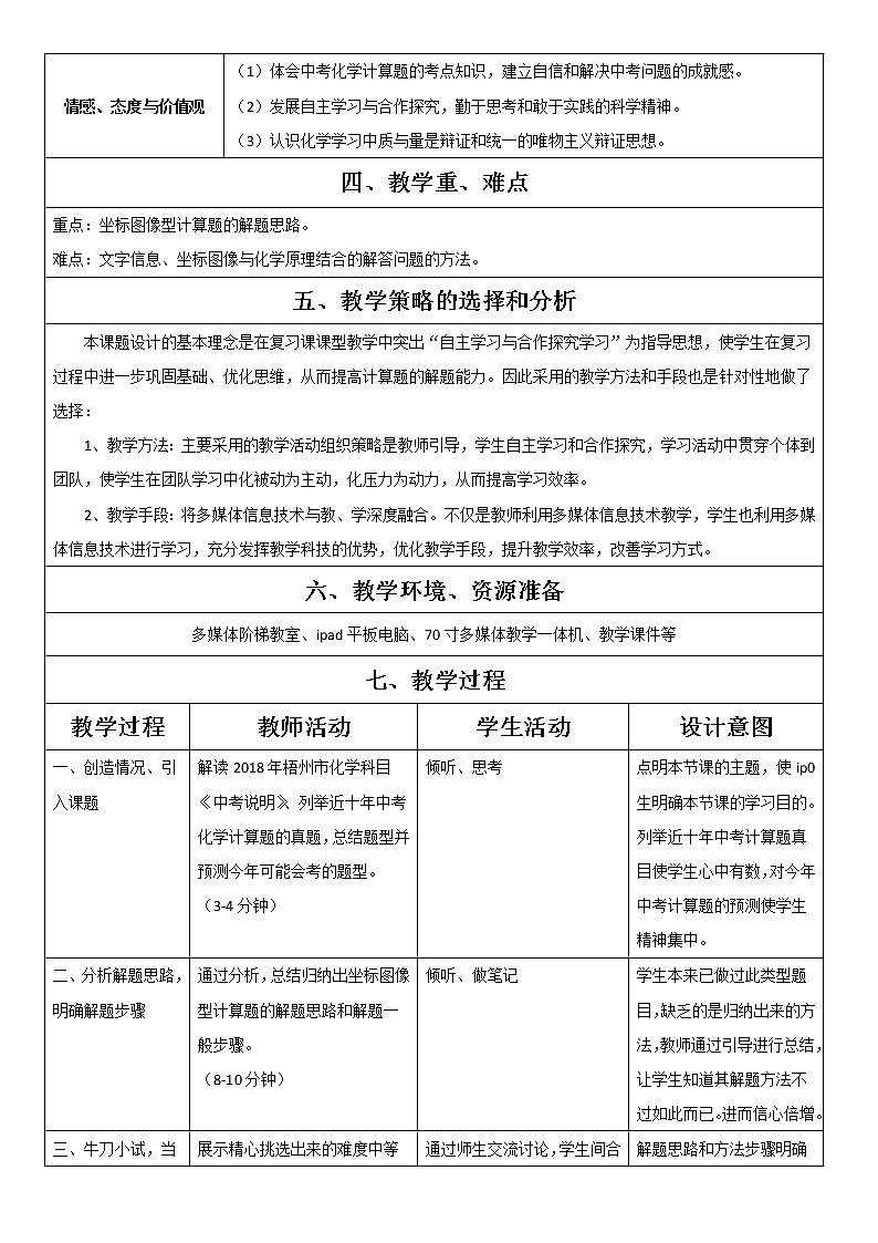 鲁教版九年级化学上册 计算题专题复习教学设计 教案02