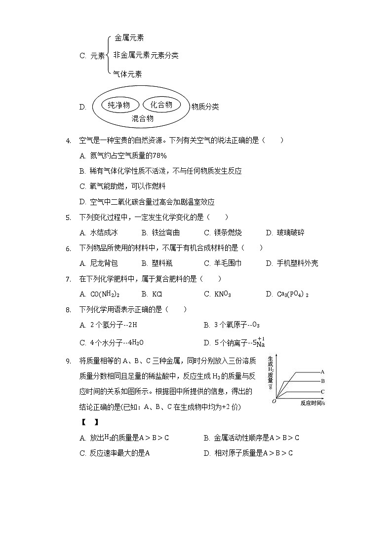 2022年北京市重点中学中考化学模拟试卷(word版含答案)02