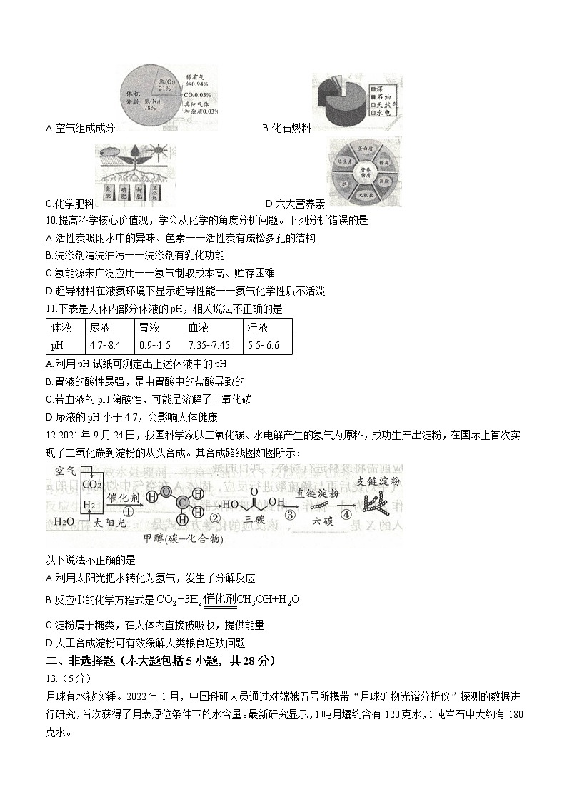 2022年安徽省滁州市来安县中考一模化学试题(word版含答案)第3页