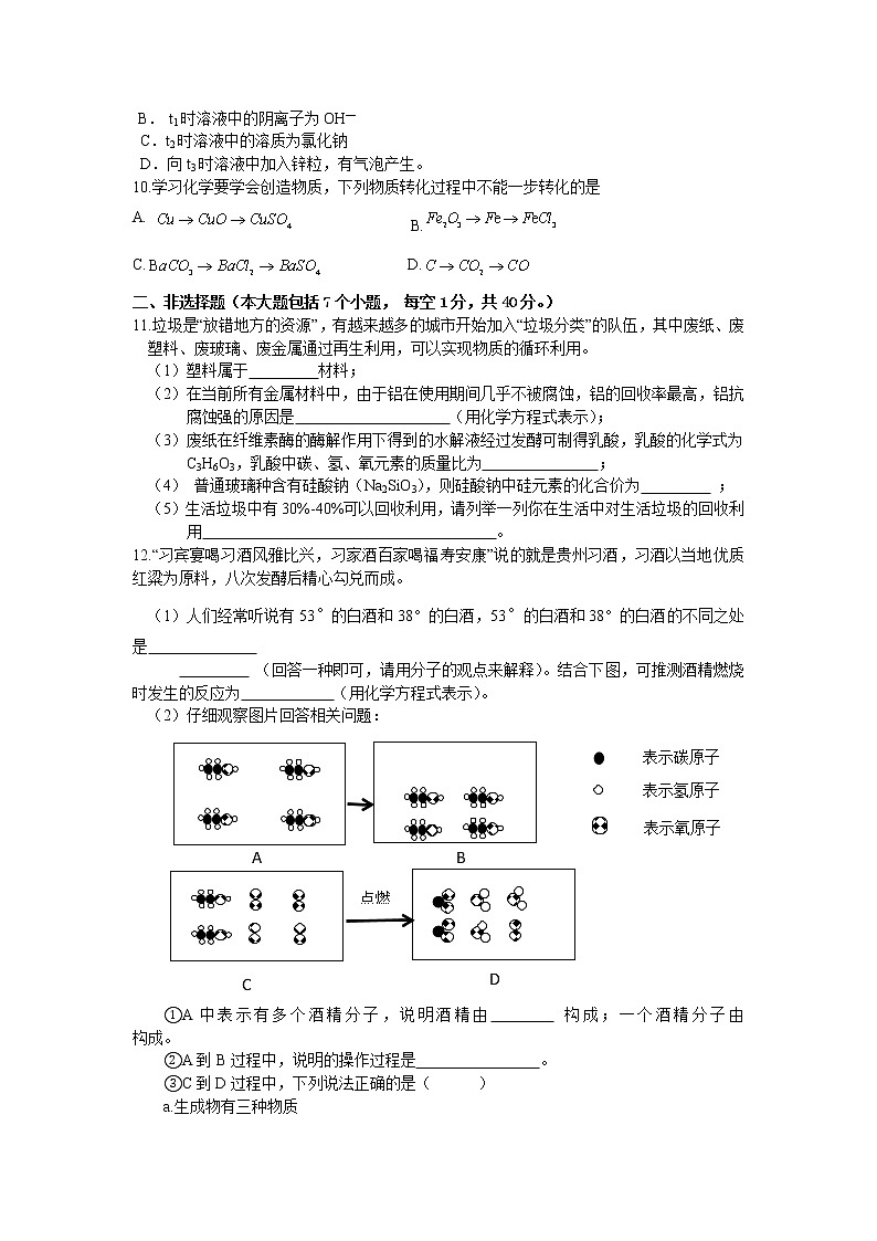 2022年贵州省遵义市红花岗区中考模拟化学试题(word版无答案)第2页