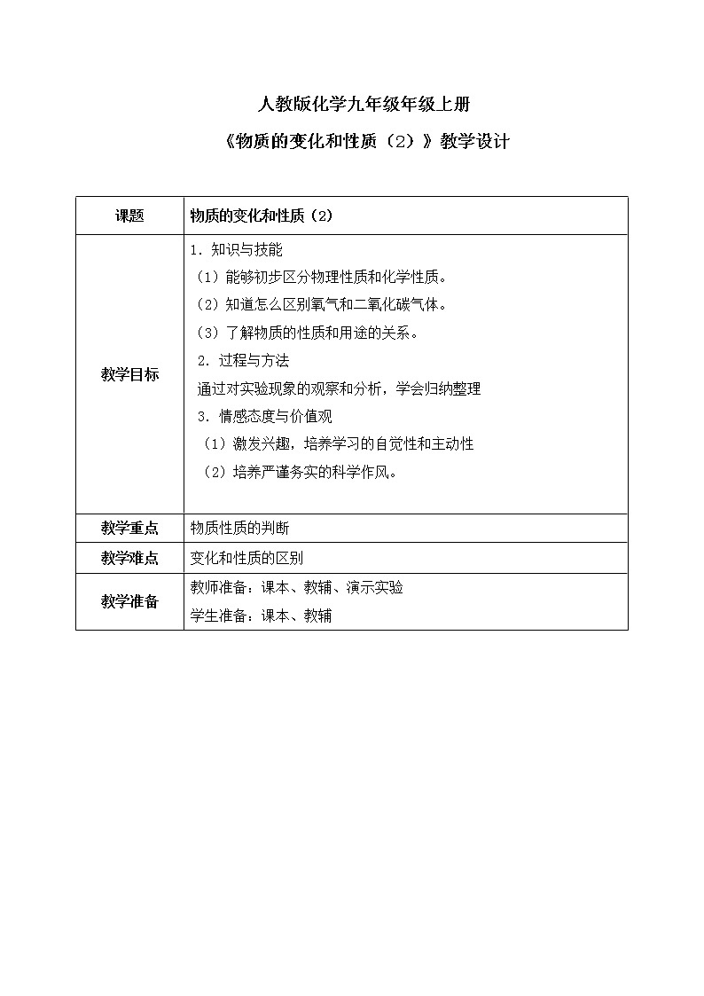 课题1《物质的变化和性质》第二课时课件+教案01