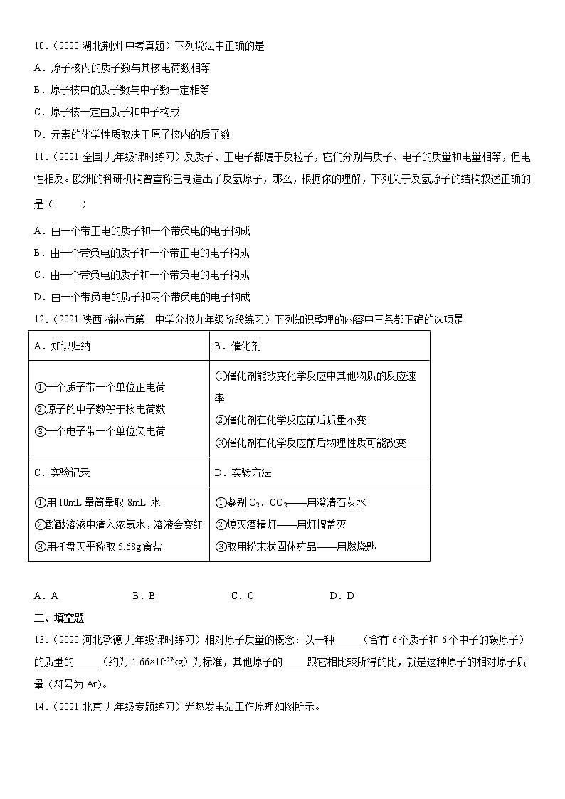 2022年中考化学一轮基础复习专题构成物质的微粒（一）第3页