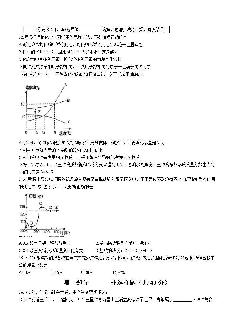 2022年江苏省泰州市兴化市中考一模化学试题第3页