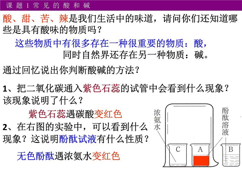 初中化学人教版九年级下册 课题1常见的酸和碱 课件第2页