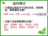 初中化学人教版九年级下册 实验活动8粗盐中难溶性杂质的去除1 课件