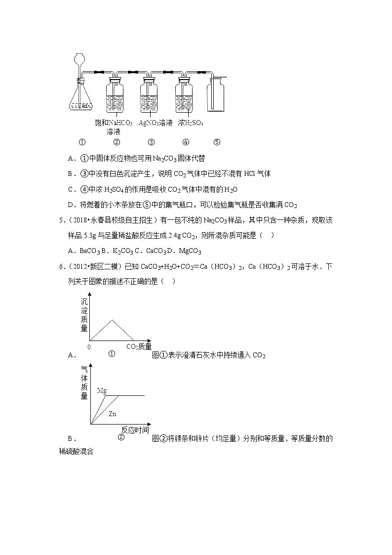 2022年中考化学复习压轴题（选择题）：碳及其化合物（含答案）02