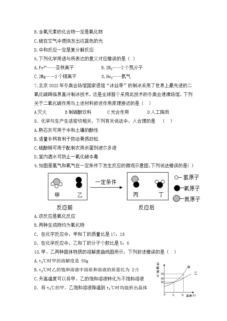 2022年广东省初中学业水平考试冲刺卷（二）化学试题(word版无答案)第2页