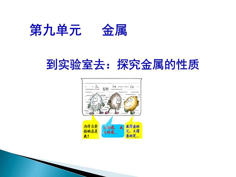 鲁教版九年级下册化学  9.4到实验室去：探究金属的性质 课件第1页