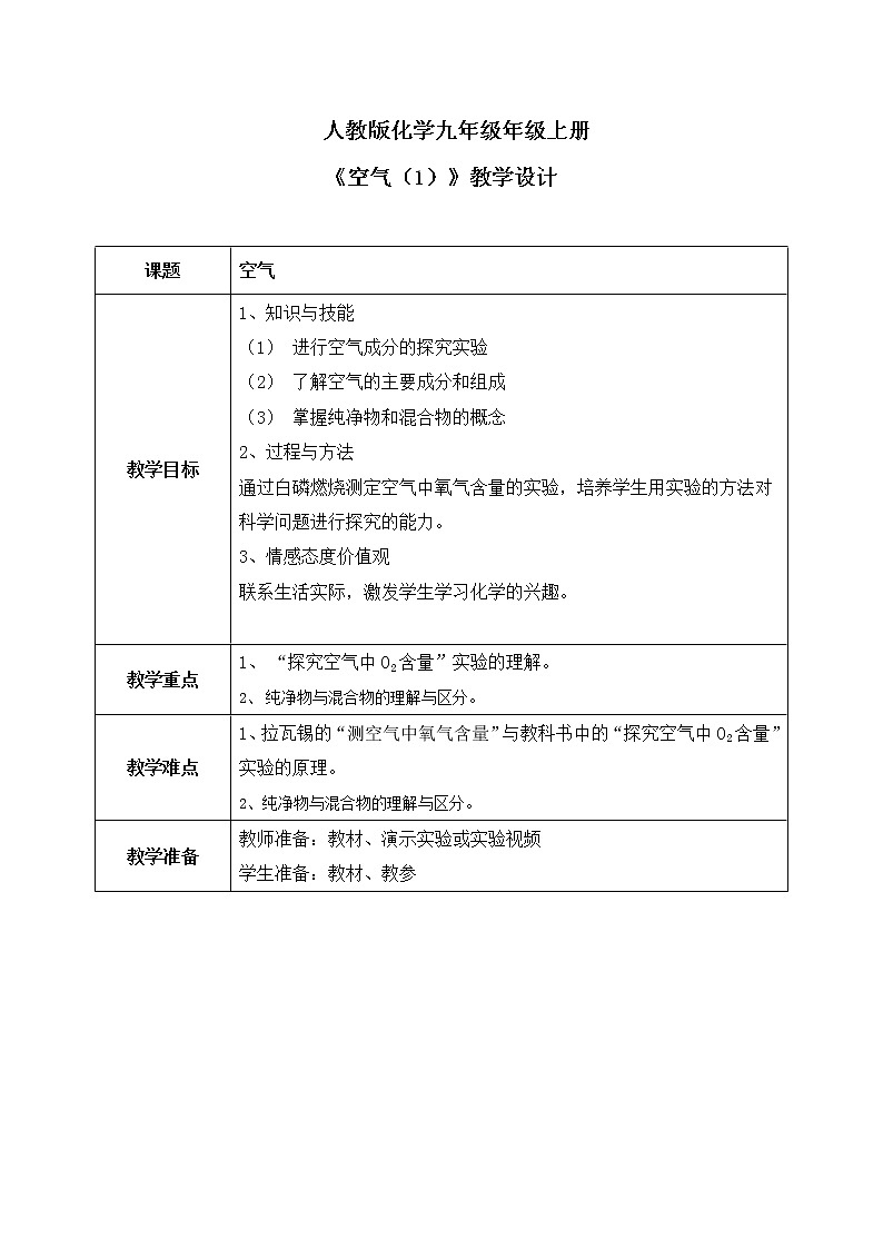 课题1《空气》第一课时课件+教案01