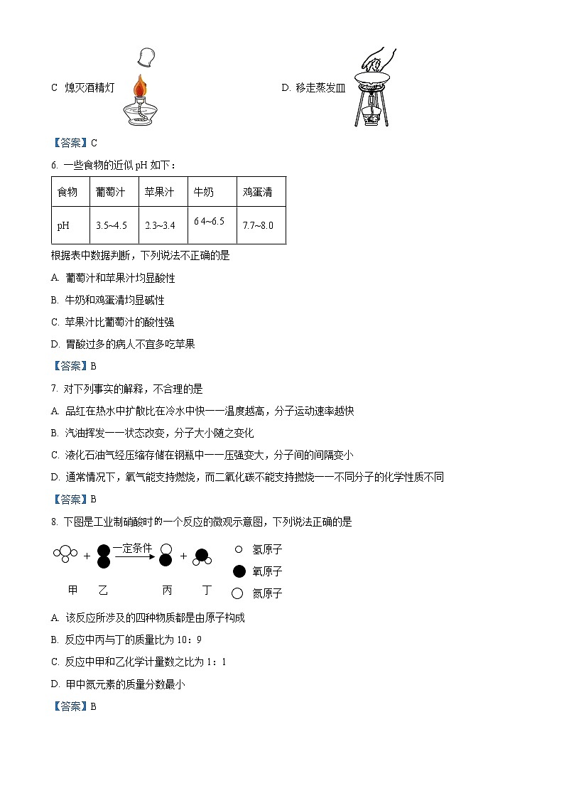 2022年江西省吉安市吉安县中考模拟化学试题（二）02