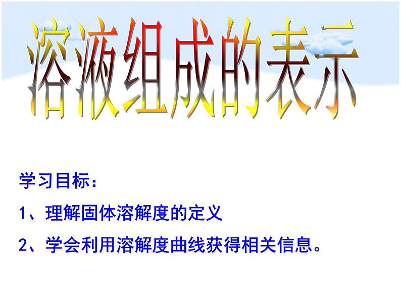 沪教版九下化学 6.2溶液组成的表示 课件第1页