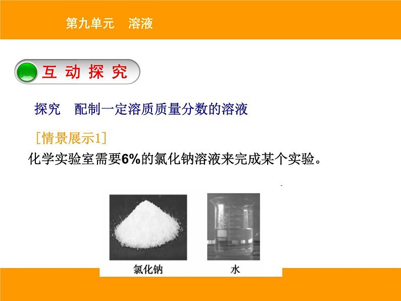 人教版（五四制）九年级化学 2.4 实验活动2 一定溶质质量分数的氯化钠溶液的配制 课件第3页