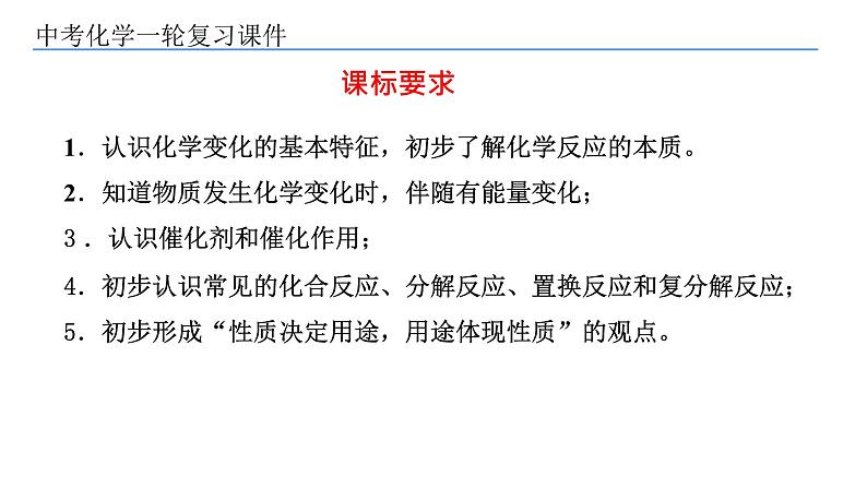 2022年中考复习第5讲物质的变化、性质和化学反应类型课件PPT02