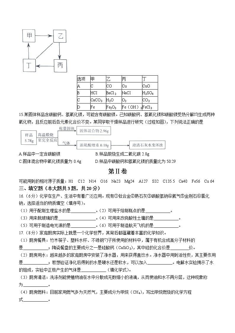 2022年天津市南开区中考一模化学试题（无答）第3页