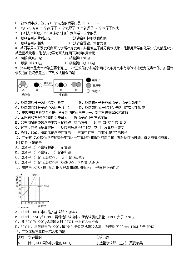 2022年湖南省岳阳市四区三十五校中考模拟化学试题(word版含答案)第2页