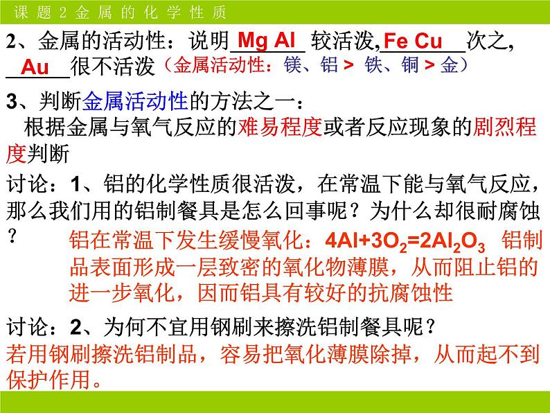 京改版九年级下册化学 10.2金属的化学性质 课件04