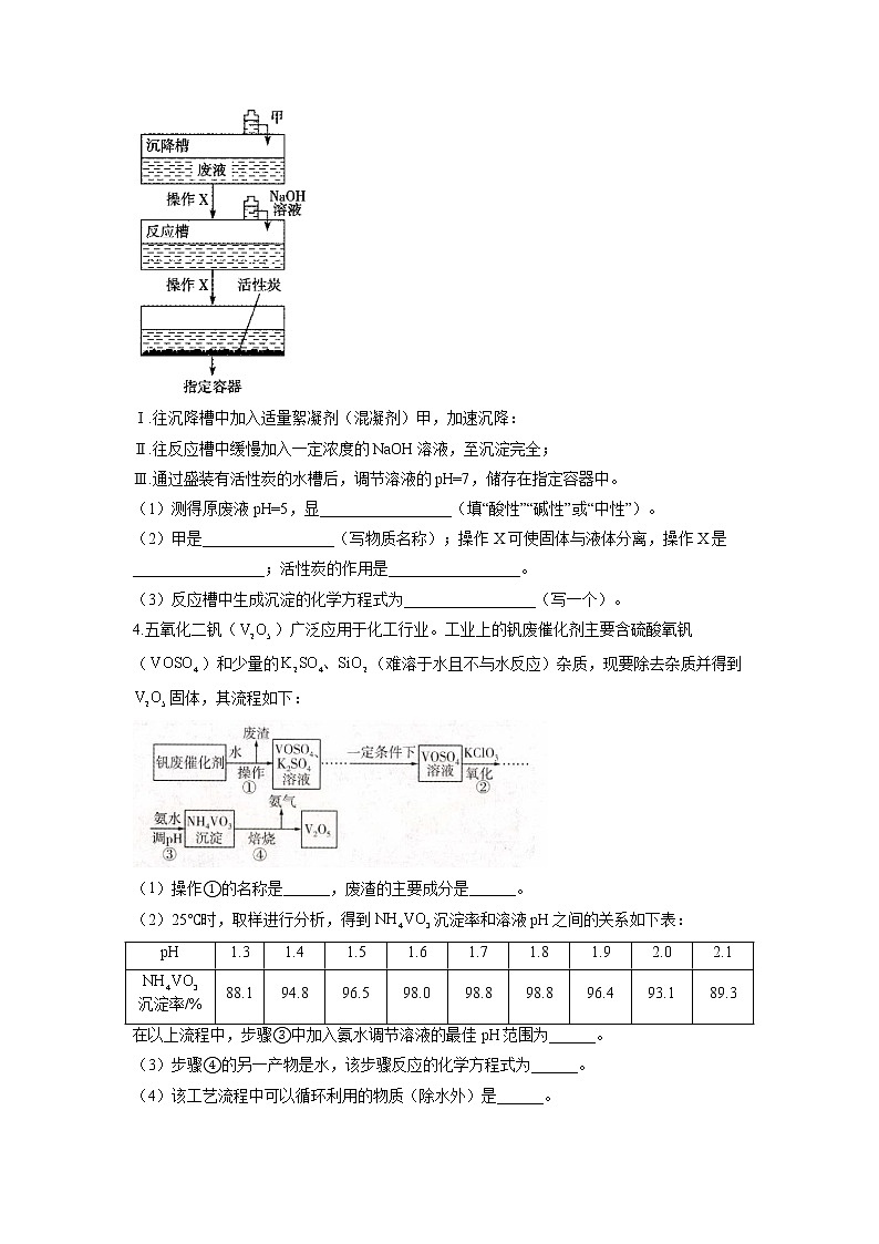 2022届中考化学工艺流程题型专练（2）提纯类02
