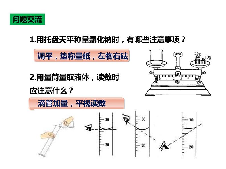 人教版（五四制）九年级化学 2.4 实验活动2 一定溶质质量分数的氯化钠溶液的配制 课件第8页