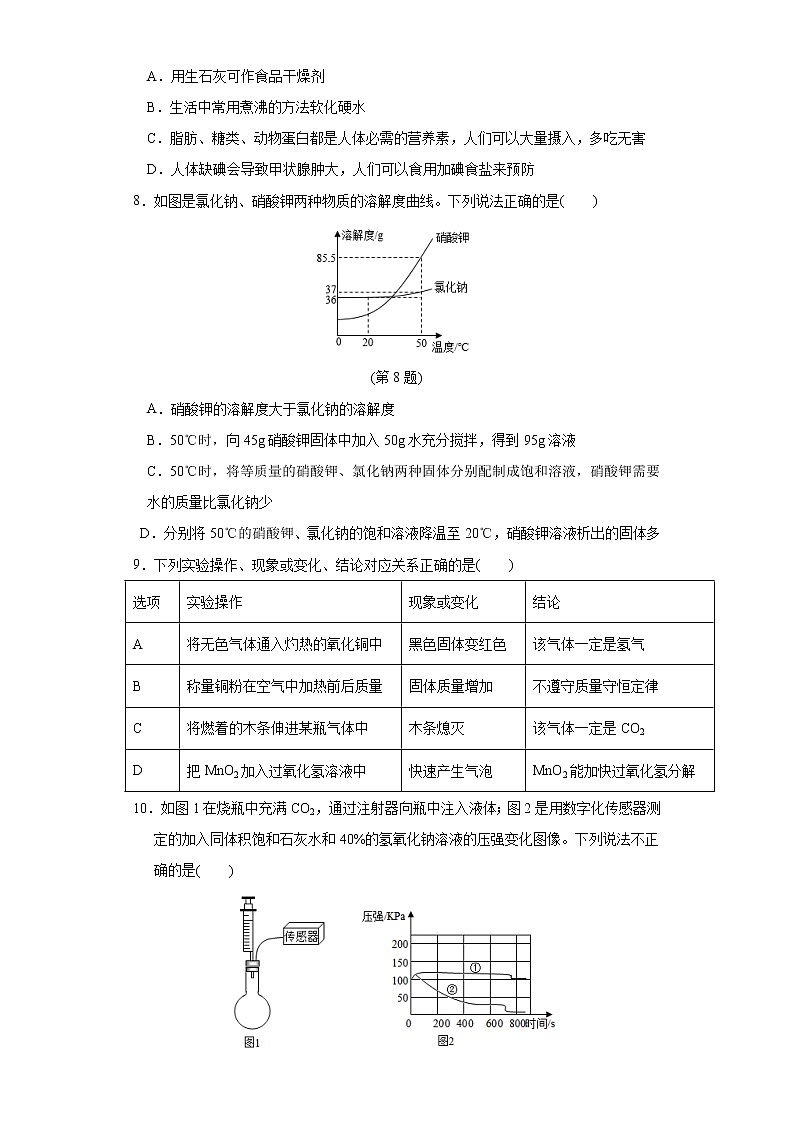 2022年福建省化学中考模拟卷（五）(word版含答案)第2页