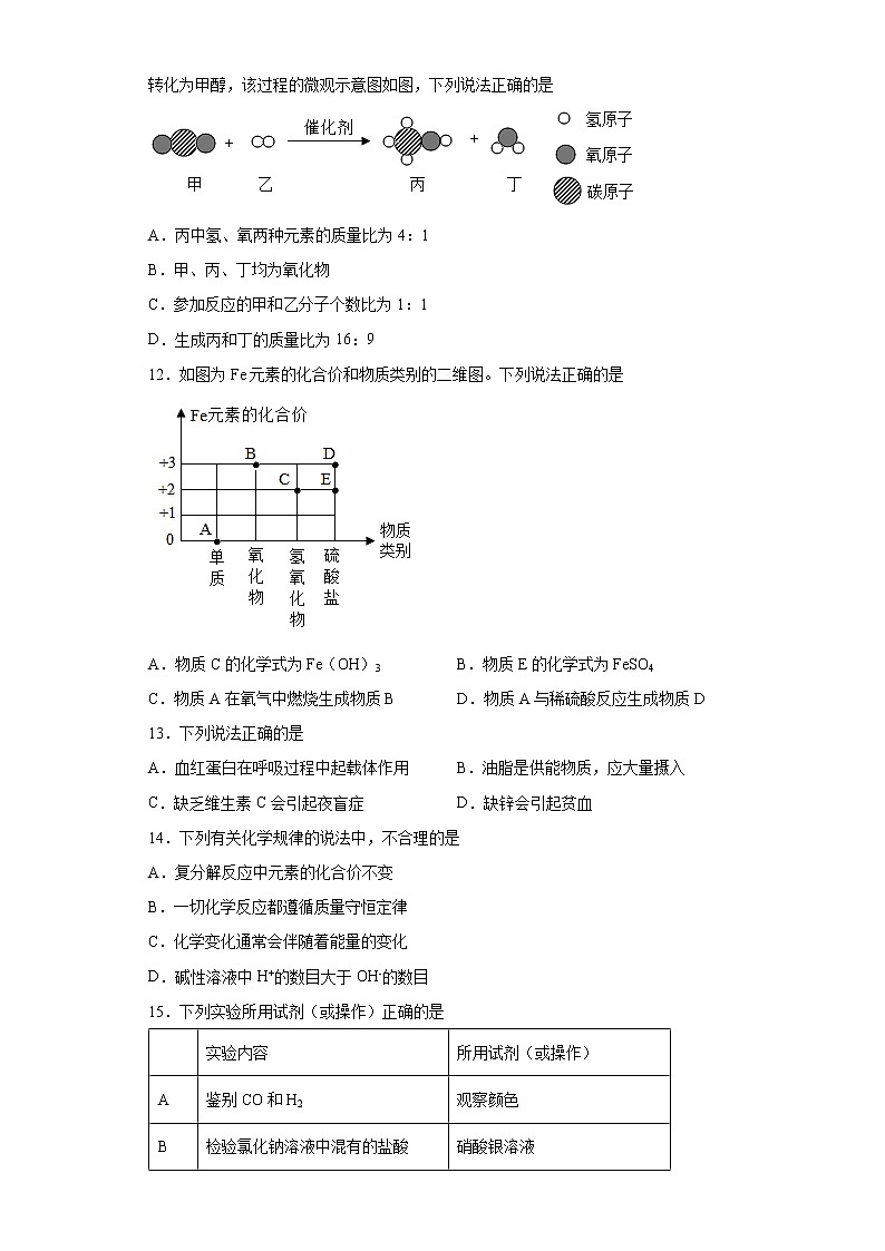 2022年山东省滨州市滨城区中考一模化学试题(word版含答案)03