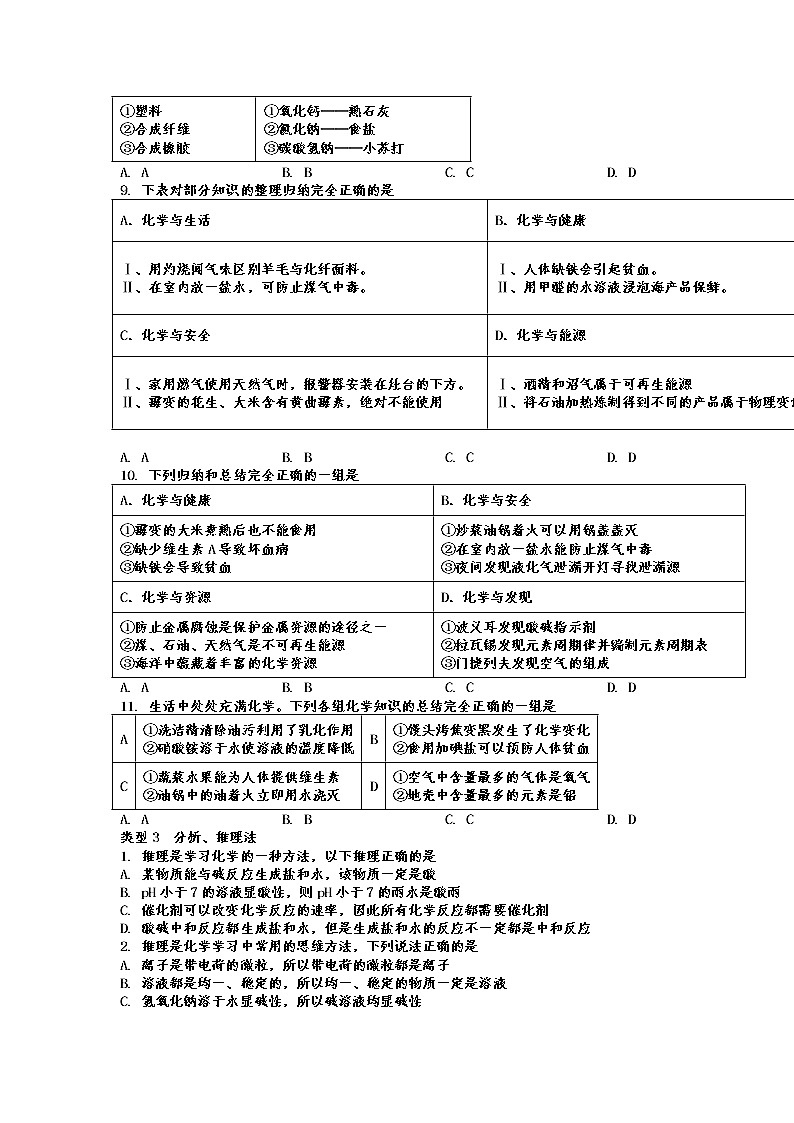 2022年中考化学二轮专题复习化学思想方法的应用第3页