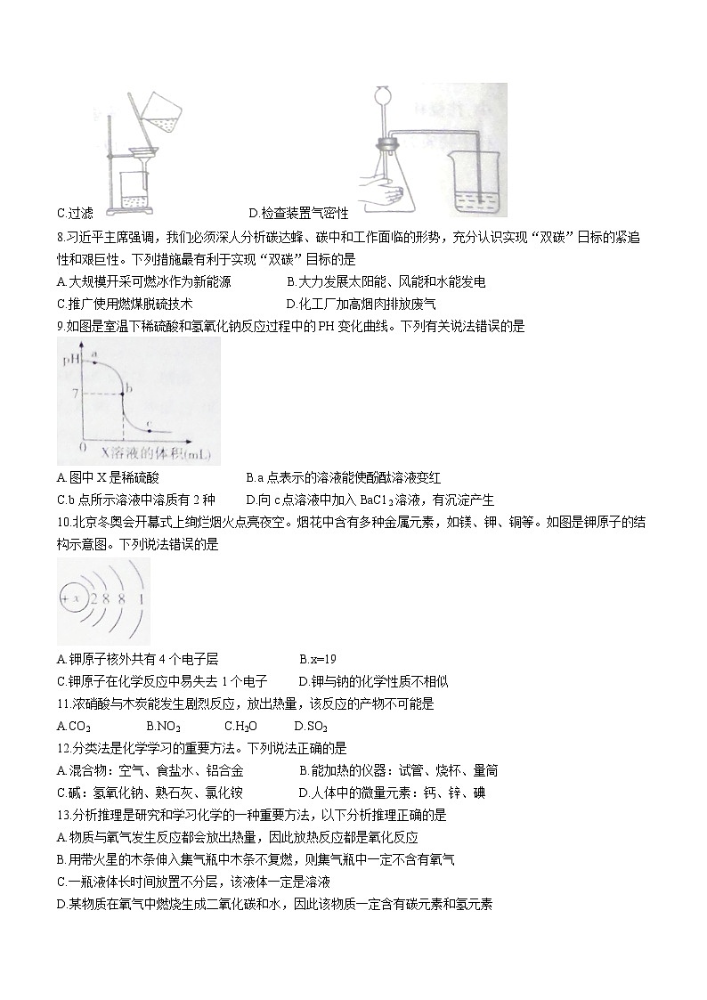 2022年河南省商丘市柘城县实验中学中考二模化学试题(word版含答案)第2页