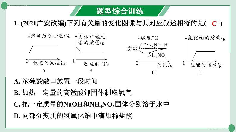 2022年中考化学第二轮专题复习题型一坐标曲线题课件PPT第2页