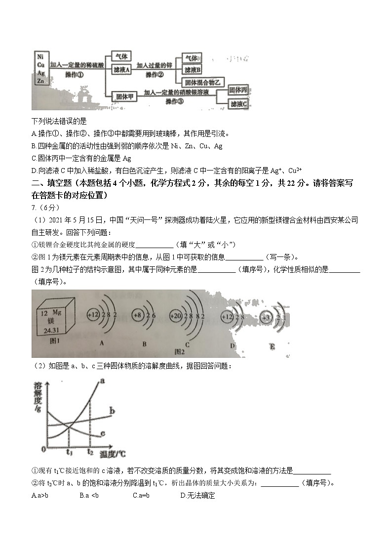 2022年内蒙古乌海市中考一模化学试题第2页