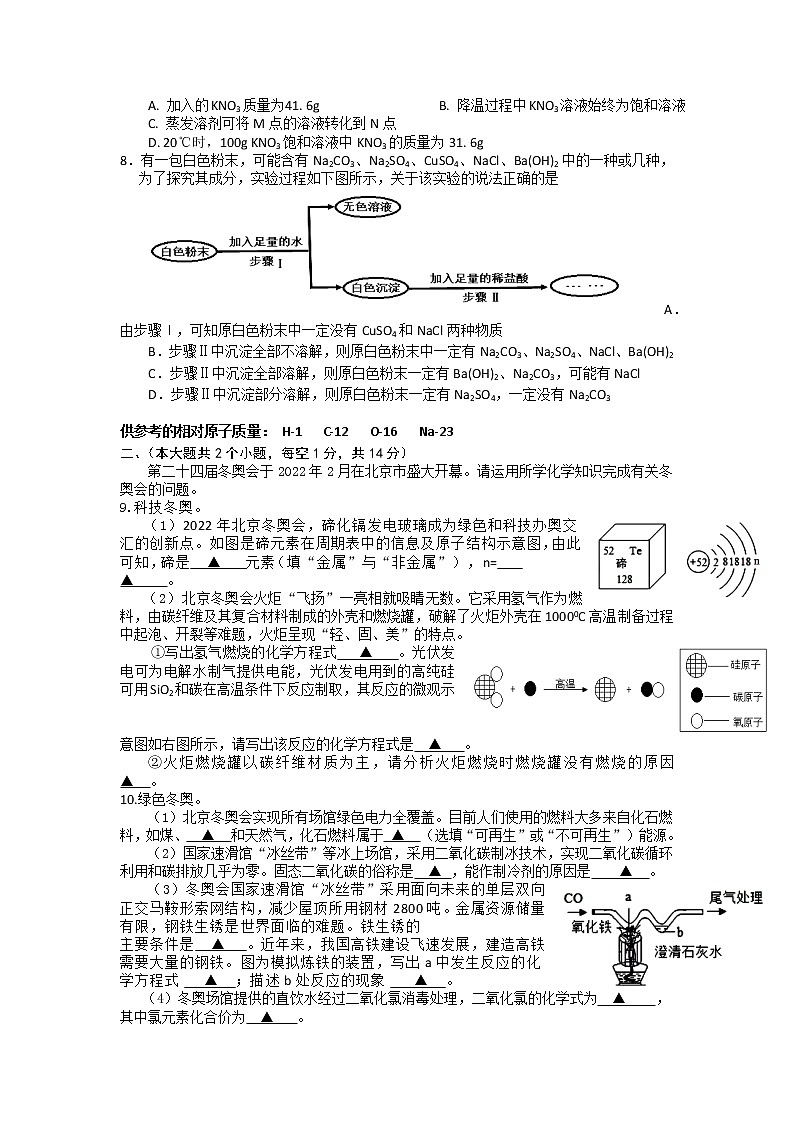 2022年四川省泸州市江阳区初中学业水平考试适应性考试化学试题02