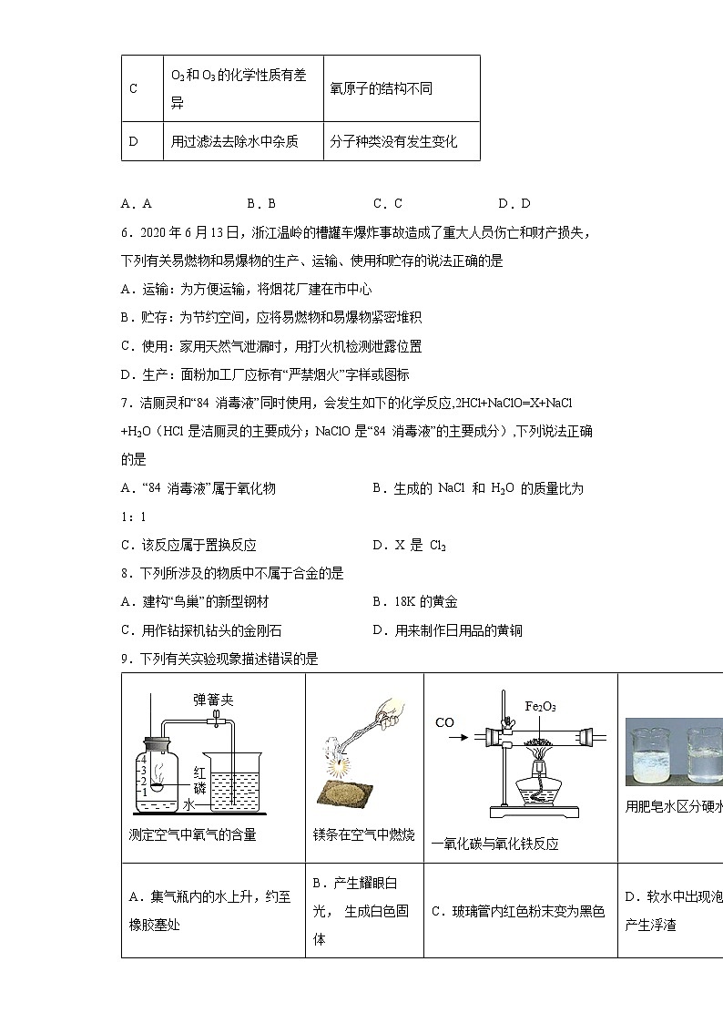 2022年山东省淄博市淄川区中考一模化学试题(word版含答案)02