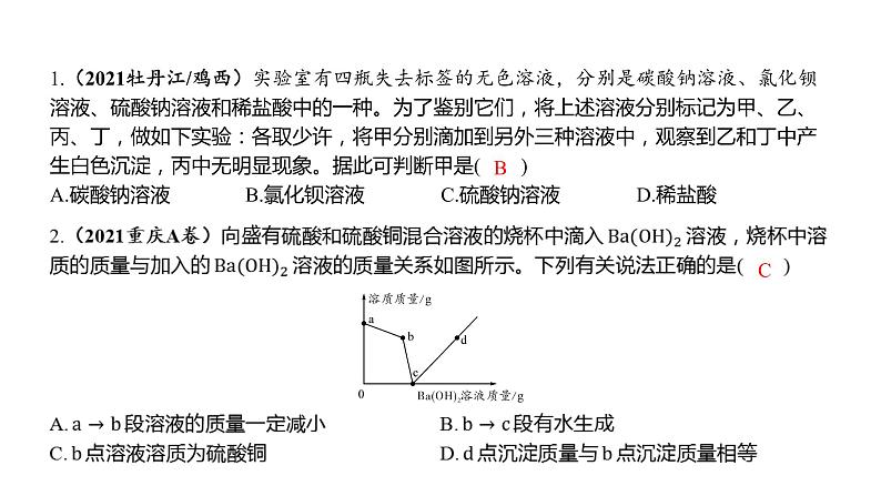 中考化学二轮复习专项突破】（四） 酸碱盐之间的反应与转化课件PPT02