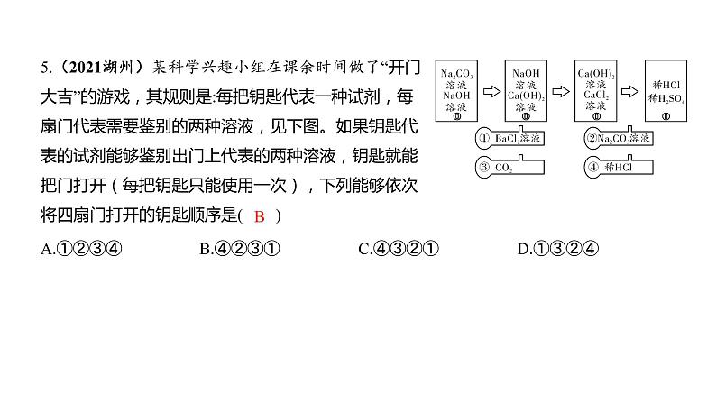 中考化学二轮复习专项突破】（四） 酸碱盐之间的反应与转化课件PPT05