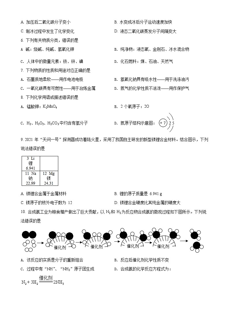 2022年四川省成都市双流区九年级二诊化学试题第2页