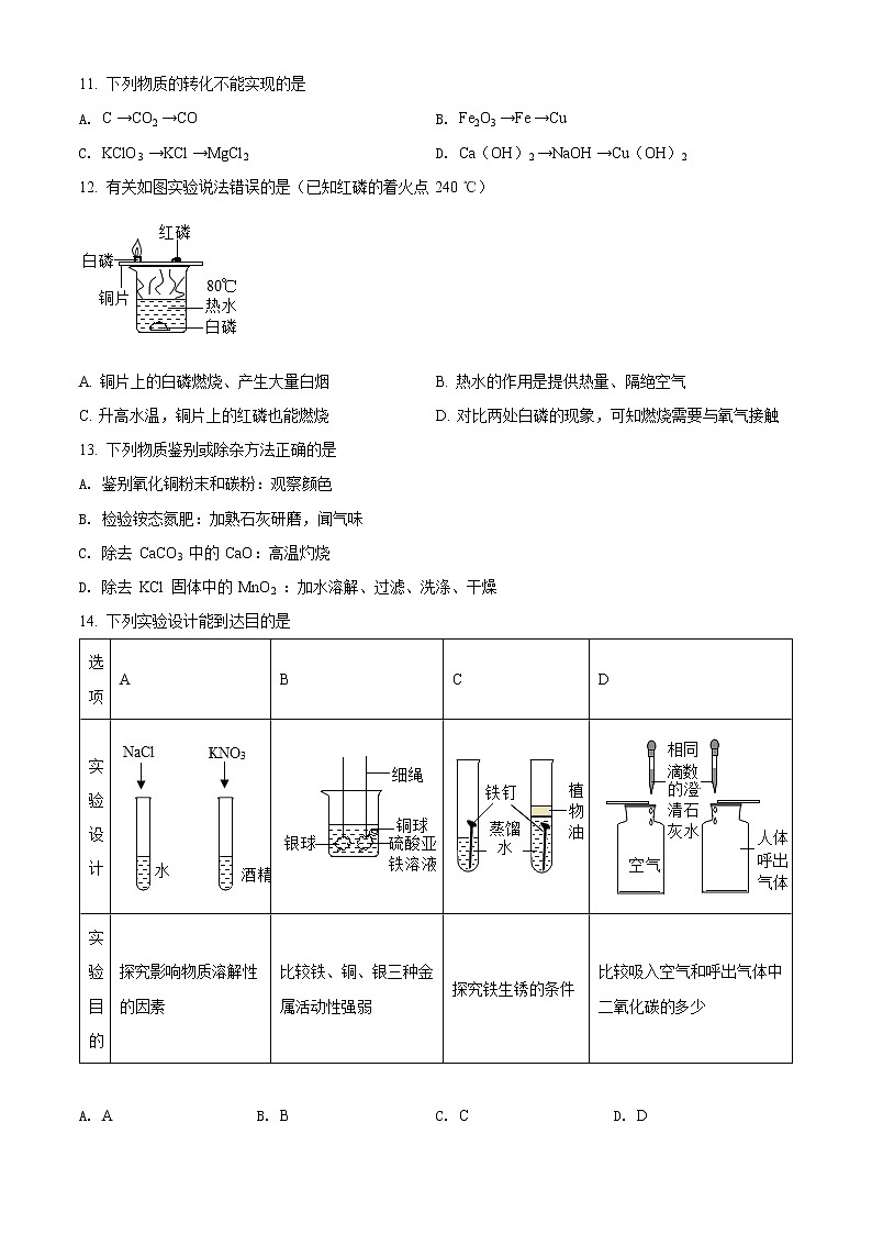 2022年四川省成都市双流区九年级二诊化学试题第3页