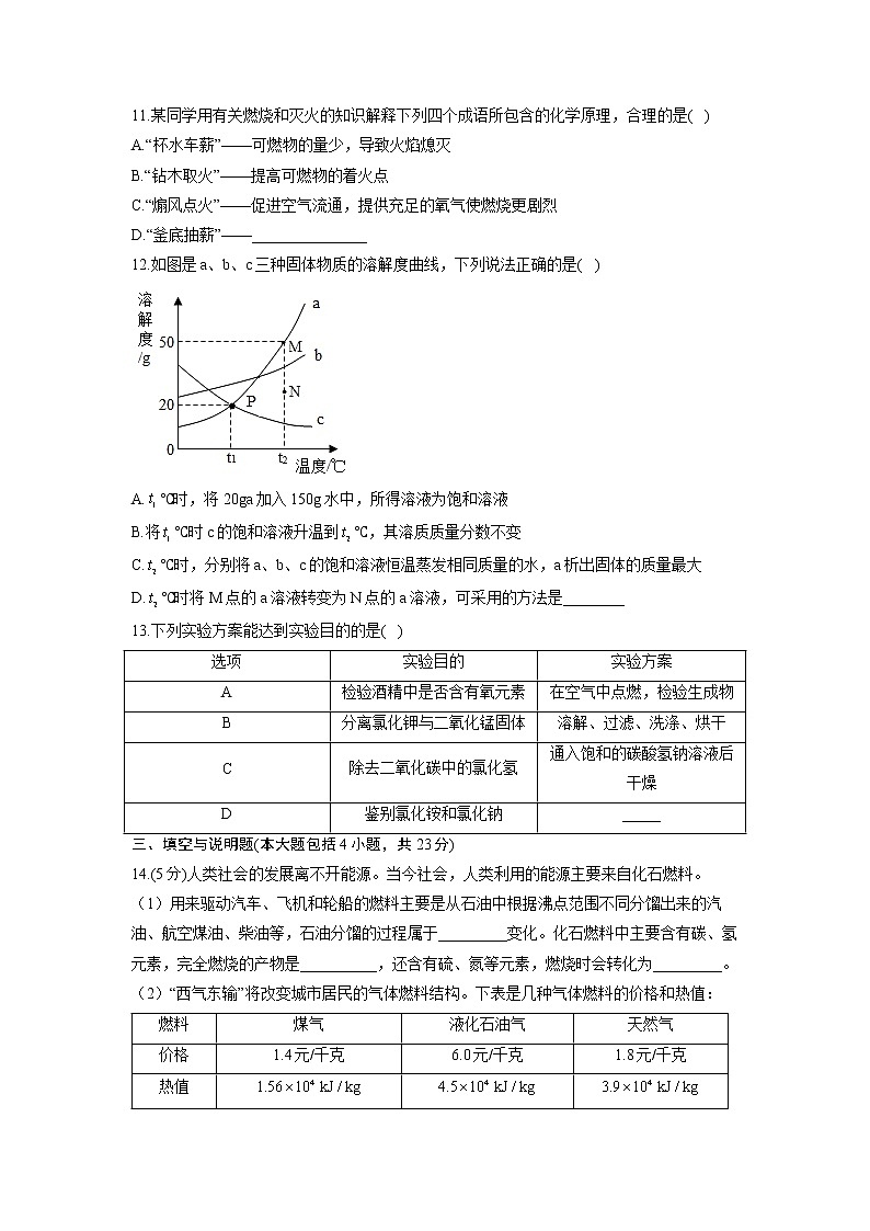2022年江西省中考模拟化学试卷(word版含答案)03