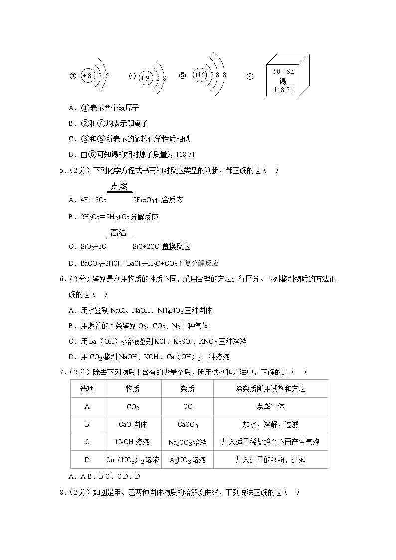 2022年山东省济宁市鱼台县中考化学一模试卷（含答案）02